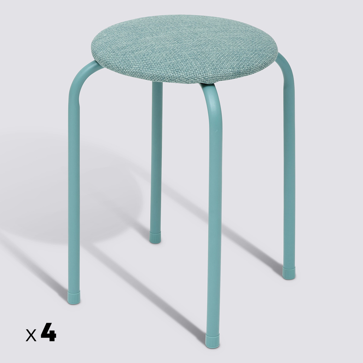 Lot de 4 tabourets empilables, vert céladon Flexy +