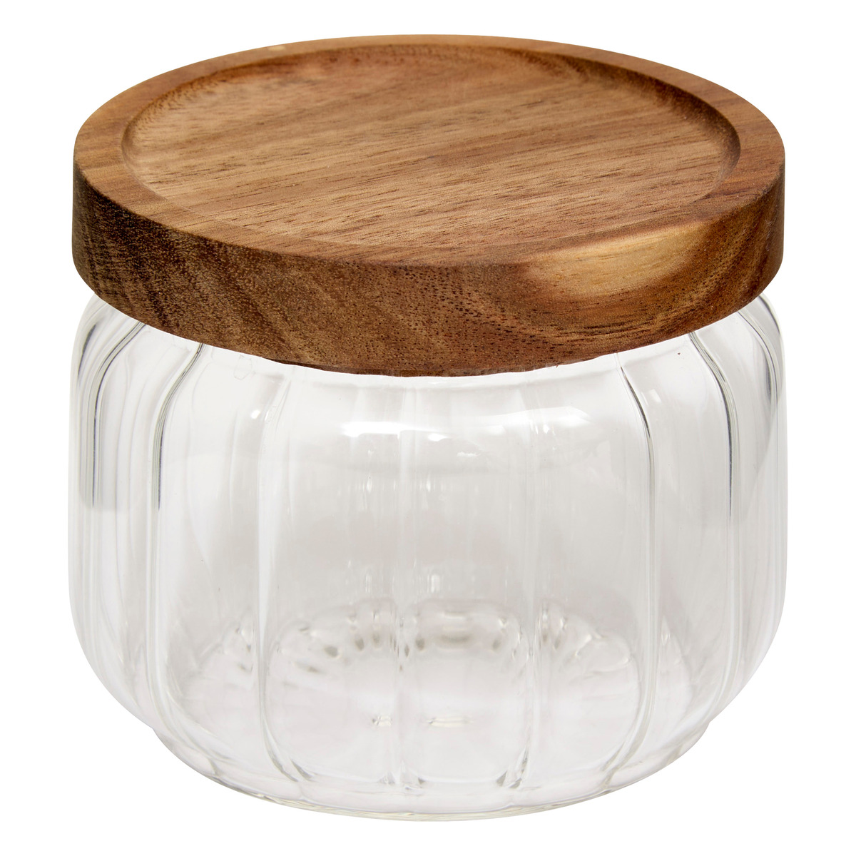 Lot de 3 bocaux, verre, couvercle acacia, 0,3/0,5/1,4l Harmony