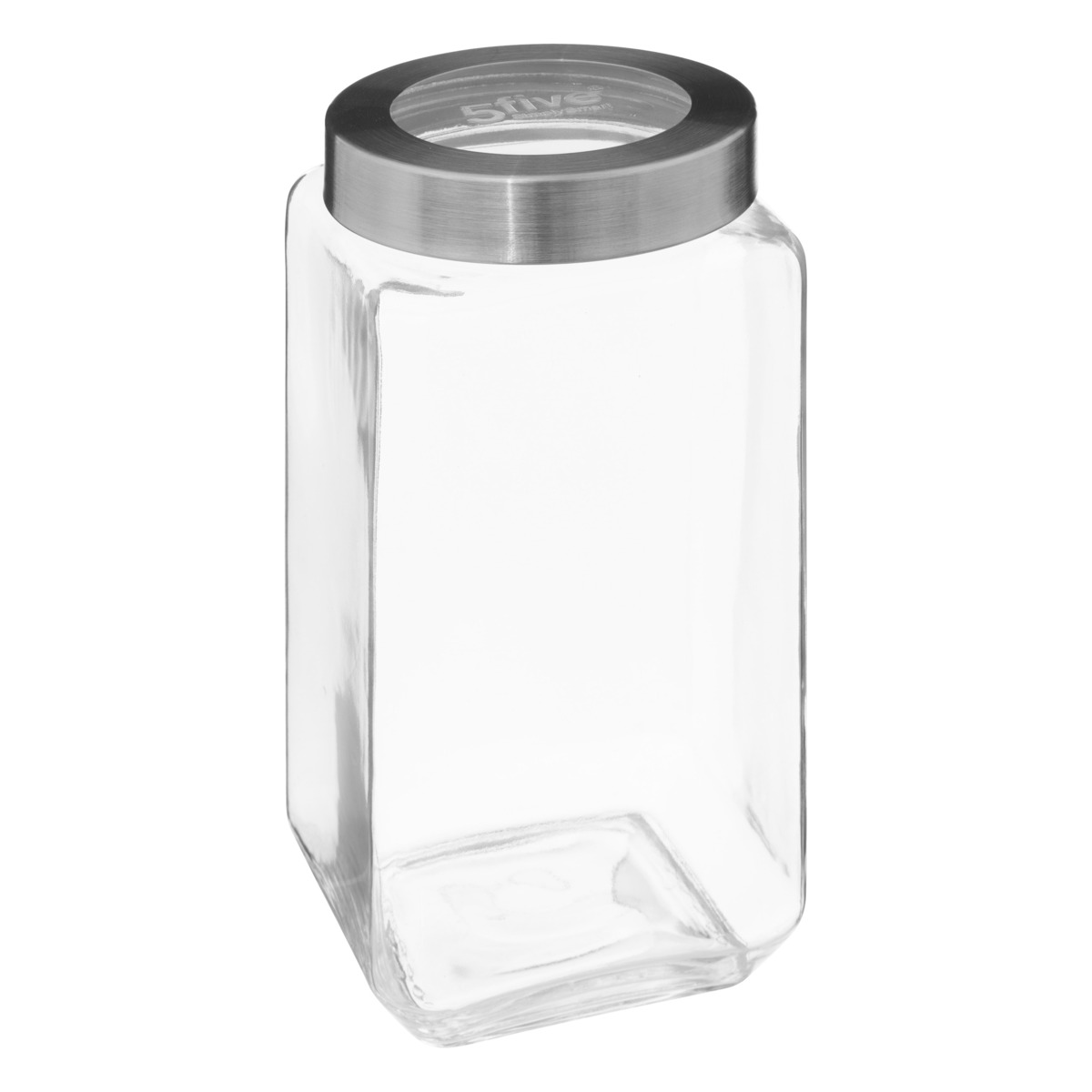 Lot de 2 bocaux, verre, couvercle contour acier, 1,6/2l