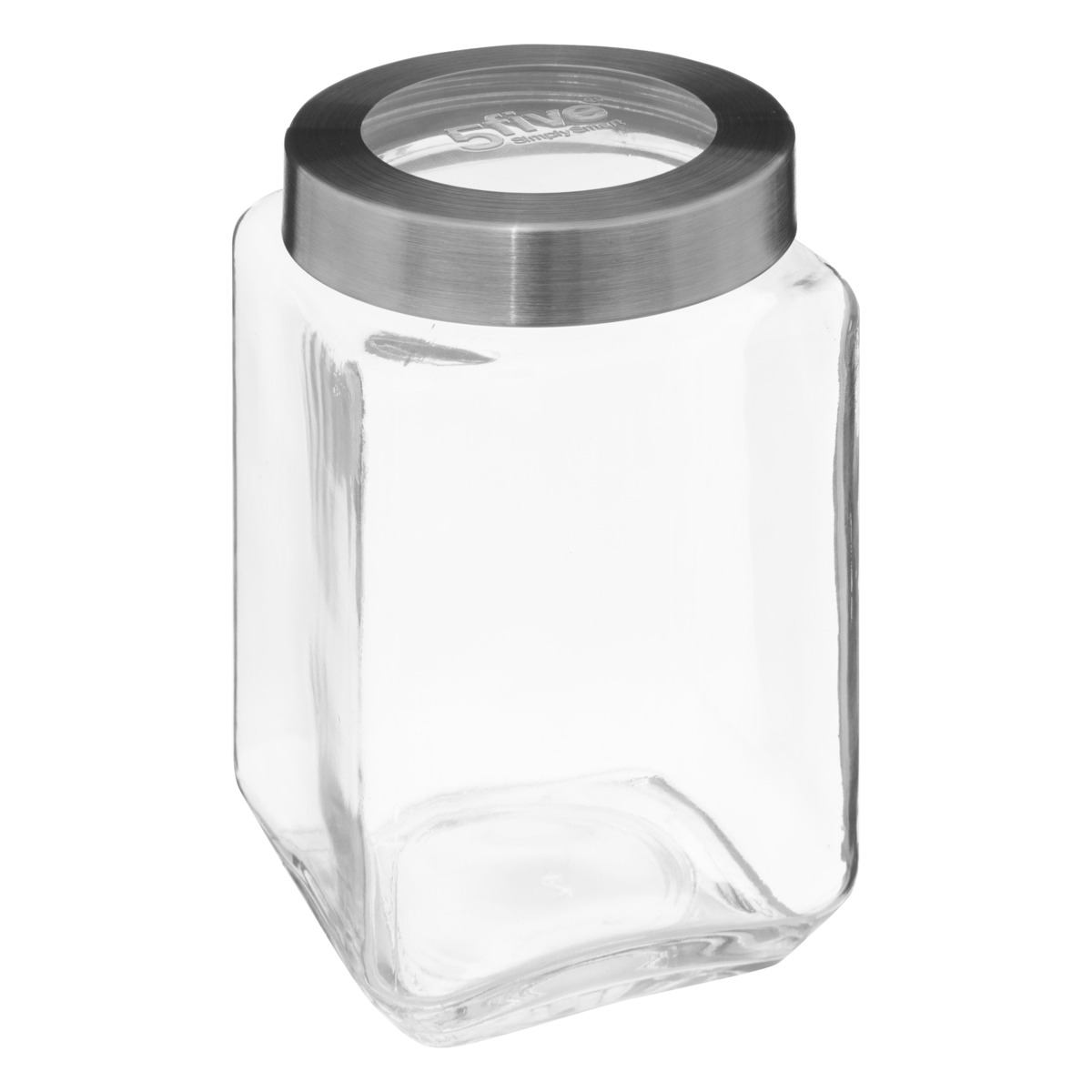 Lot de 2 bocaux, verre, couvercle contour acier, 1,6/2l