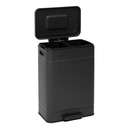 Poubelle à pédale 2 x 30 l, noir Nova