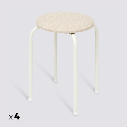 Lot de 4 tabourets empilables, beige Flexy +
