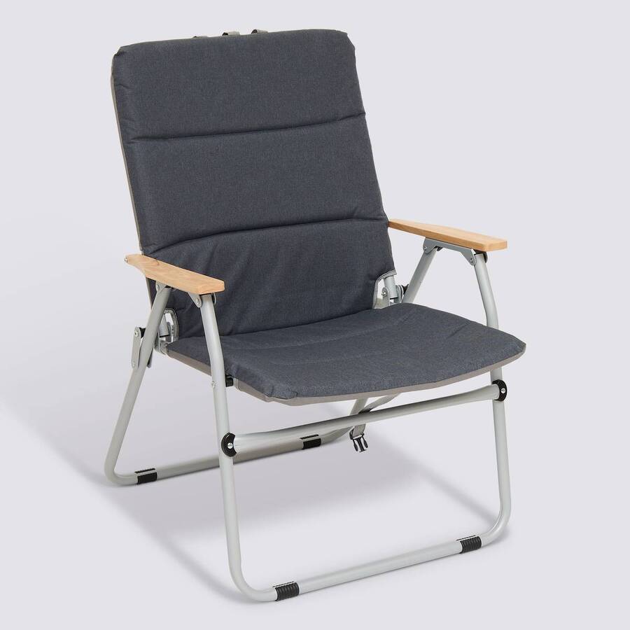 Fauteuil de camping pliant, gris anthracite