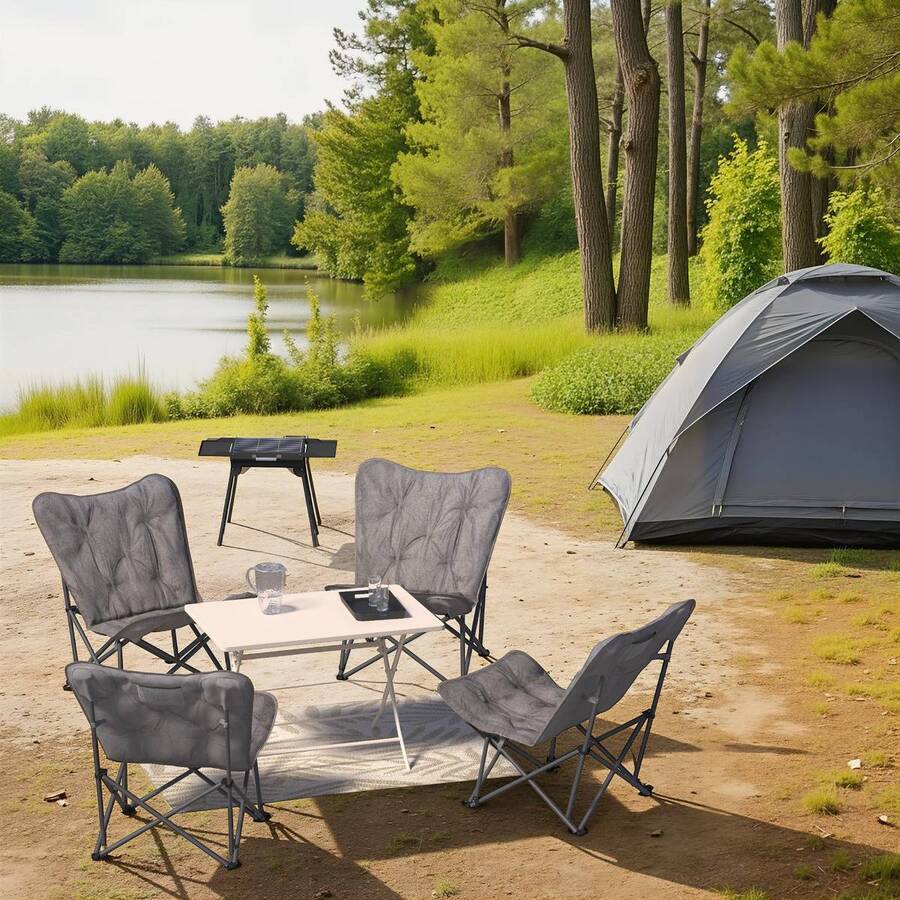 Fauteuil de camping pliant, gris