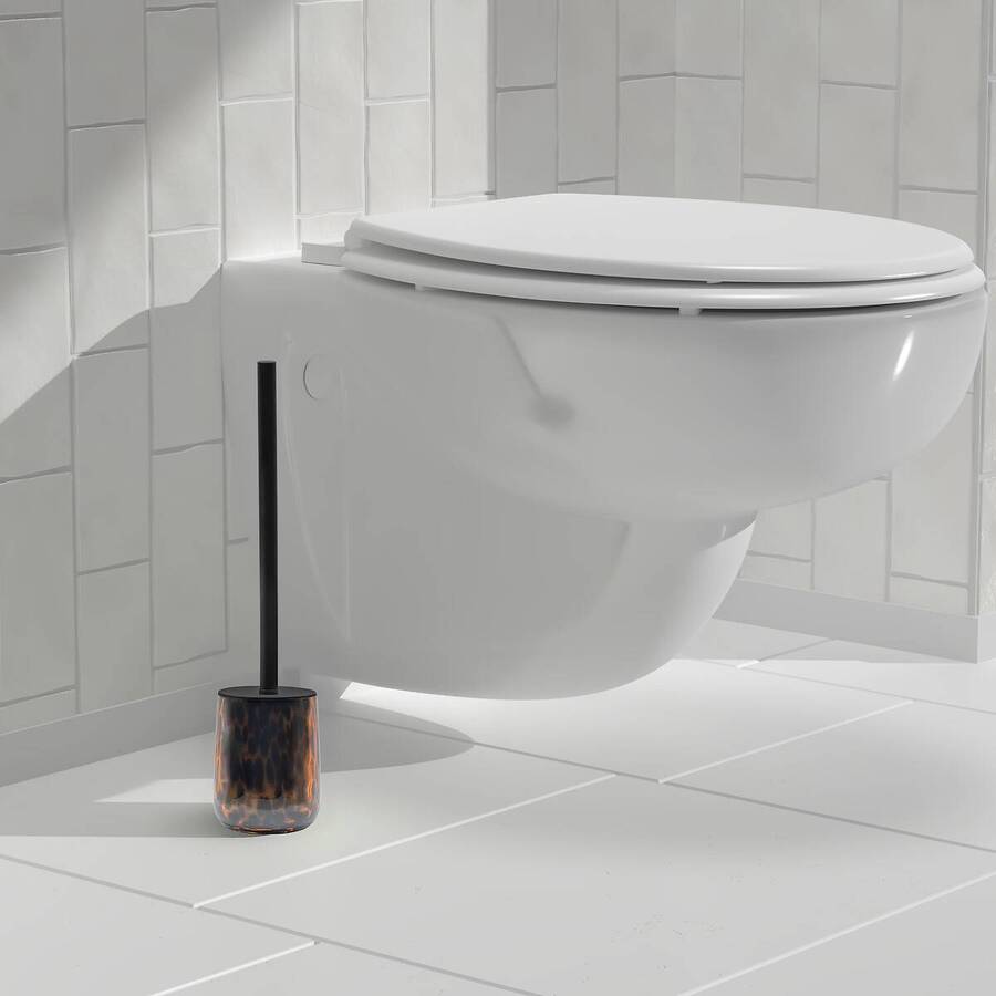 Brosse wc, h.39 cm, marron Dotty