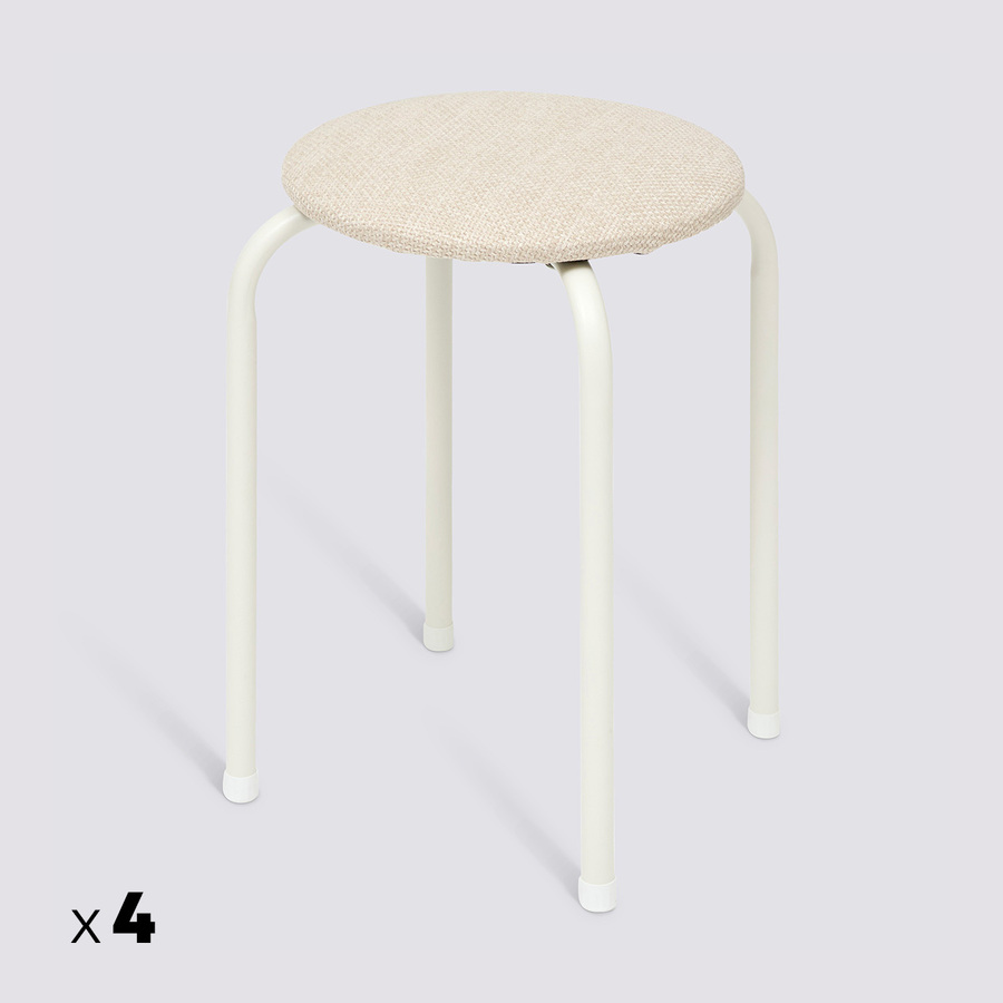 Lot de 4 tabourets empilables, beige Flexy +