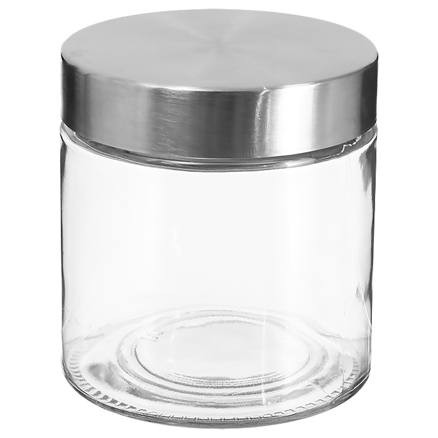 Lot de 3 bocaux, verre, couvercle inox, 0,75/1,2/1,7l Nixo