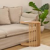 Bout de canapé ovale, beige Slat