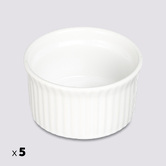 Lot de 5 ramequins, d.9 cm, céramique, blanc