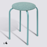 Lot de 4 tabourets empilables, vert céladon Flexy +