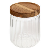 Lot de 3 bocaux, verre, couvercle acacia, 0,3/0,5/1,4l Harmony