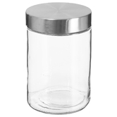 Lot de 3 bocaux, verre, couvercle inox, 0,75/1,2/1,7l Nixo