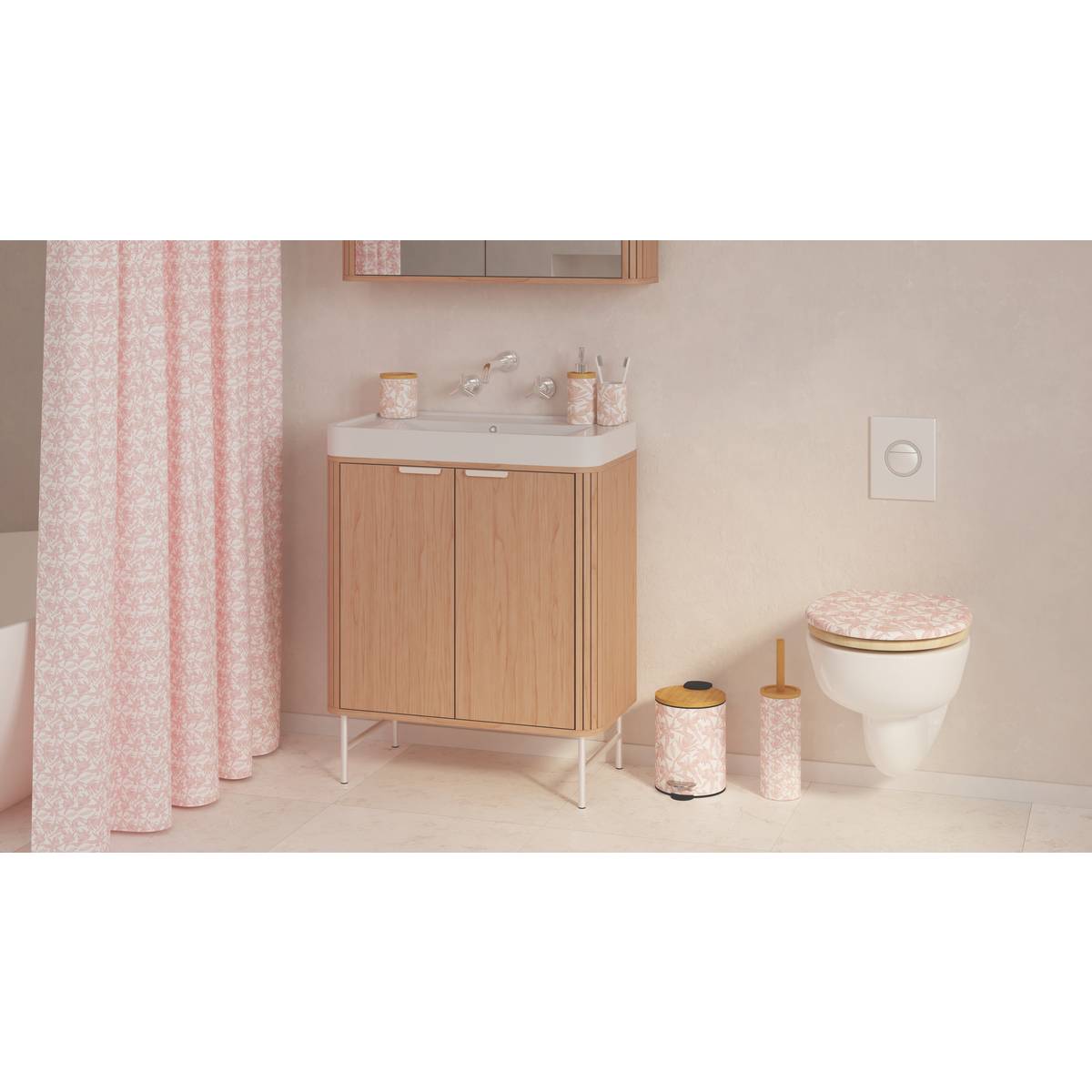 Porte-brosse à dents, d.7,6 x h.11 cm, dolomite, rose
