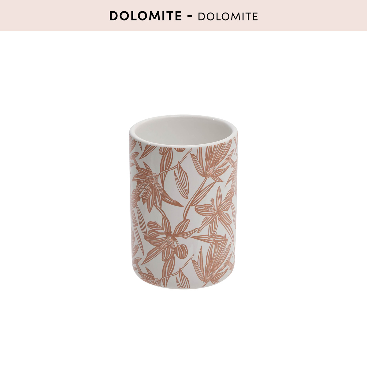 Porte-brosse à dents, d.7,6 x h.11 cm, dolomite, rose