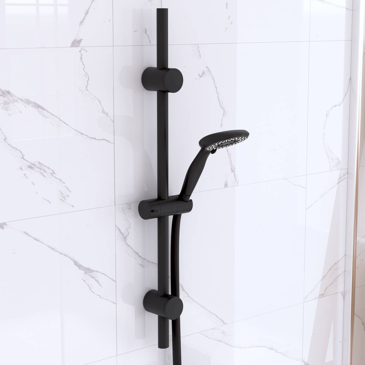 Colonne de douche, 3 pièces, h.73,5 cm, noir