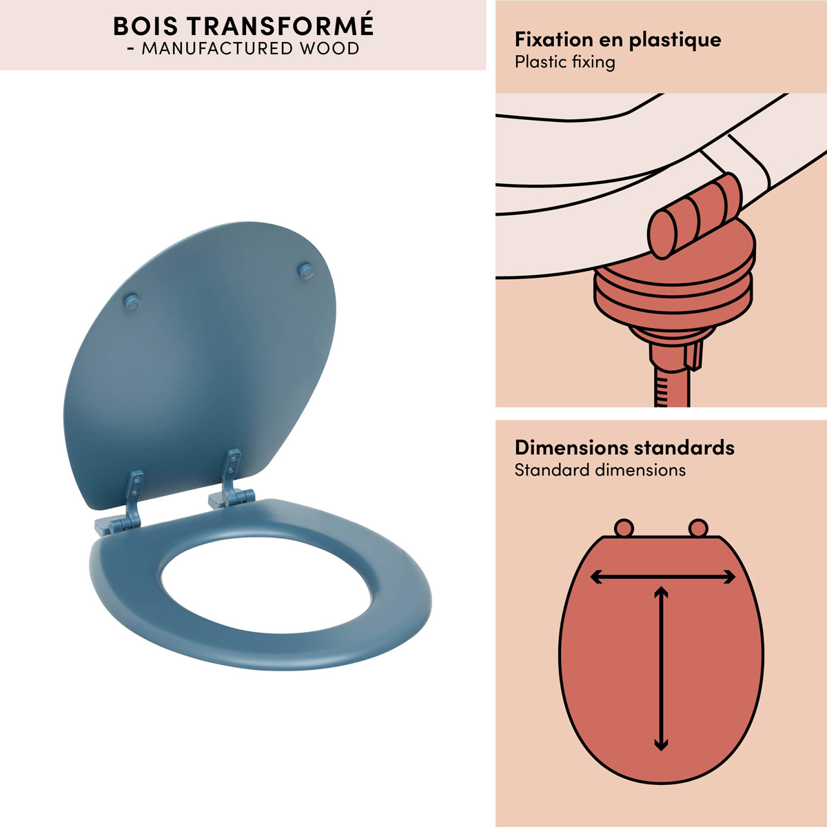 Abattant wc, bleu