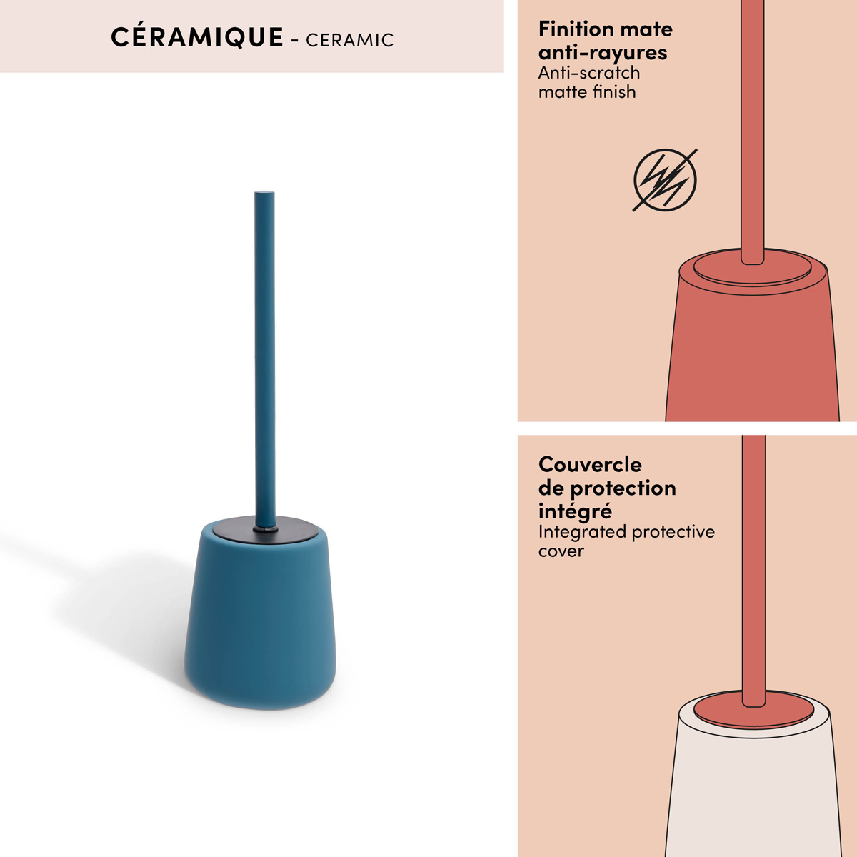 Brosse wc, d.11,5 cm, bleu