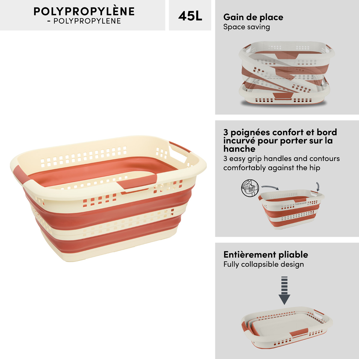 Panier rétractable, 45l