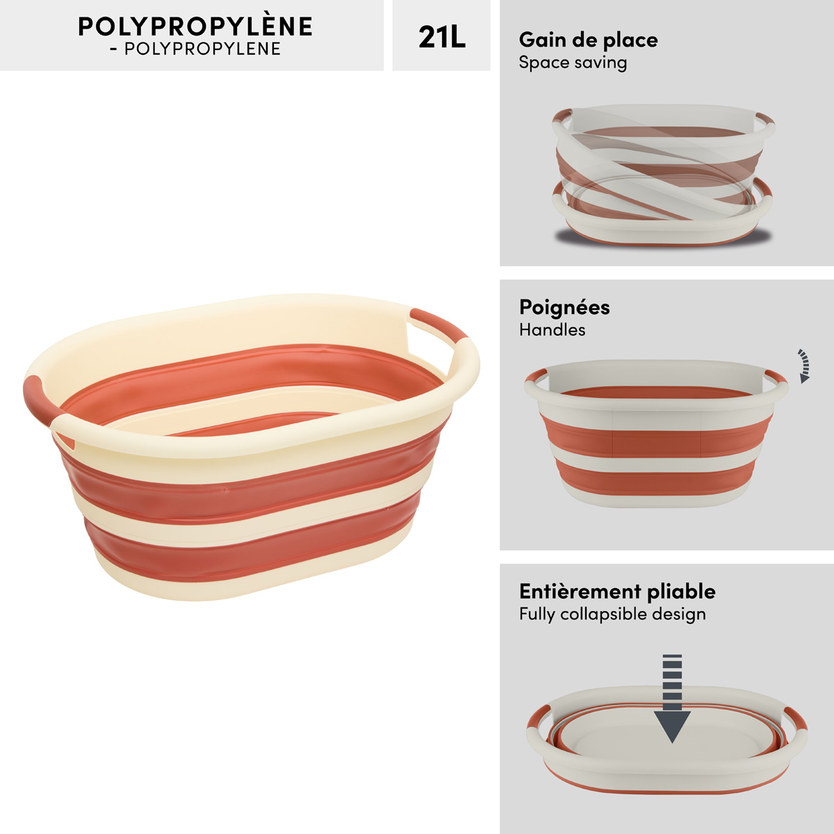 Panier rétractable, 21l