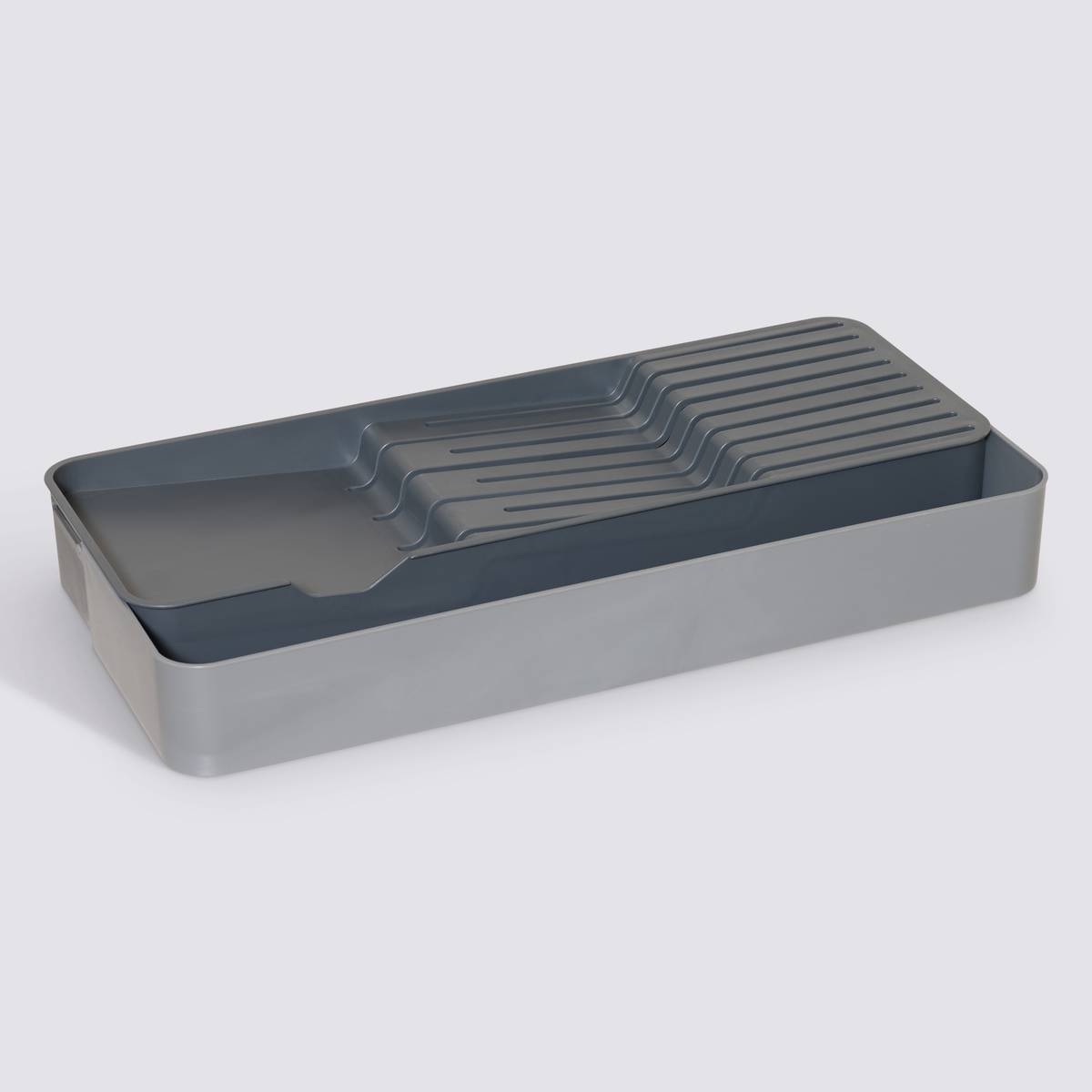 Range-couverts extensible, 4 compartiments, gris Neo
