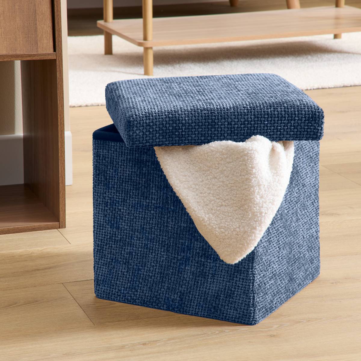 Pouf pliant, 31x31 cm, bleu marine Mix'n modul