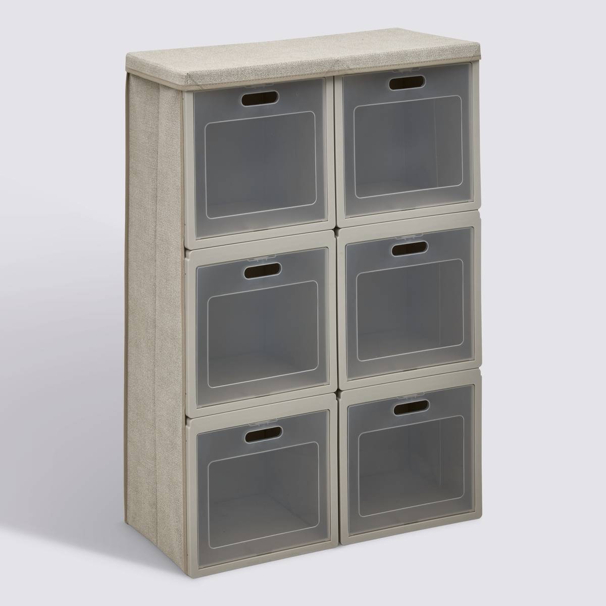 Rangement 6 cases, 30,5x91 cm, beige Cube'n door