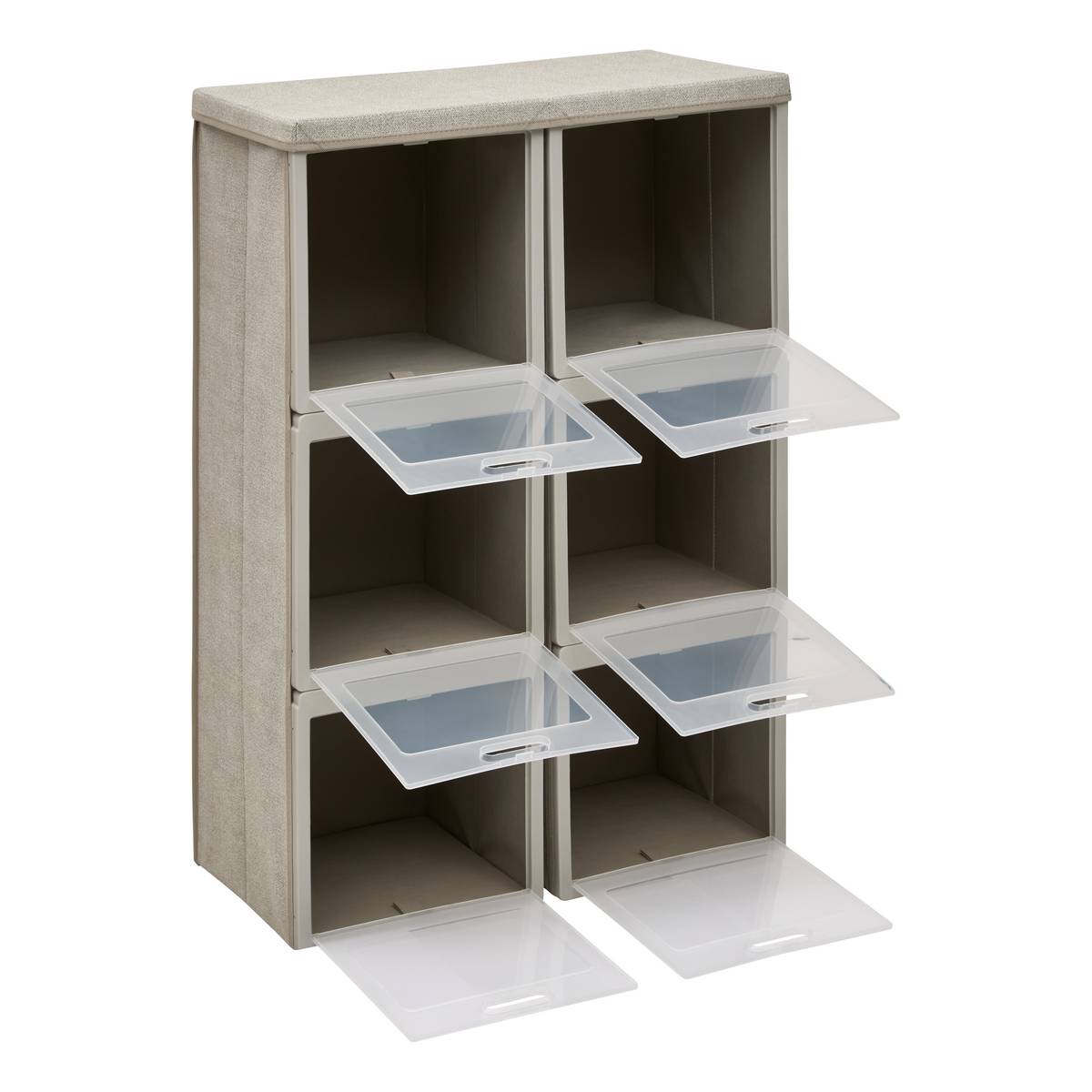 Rangement 6 cases, 30,5x91 cm, beige Cube'n door