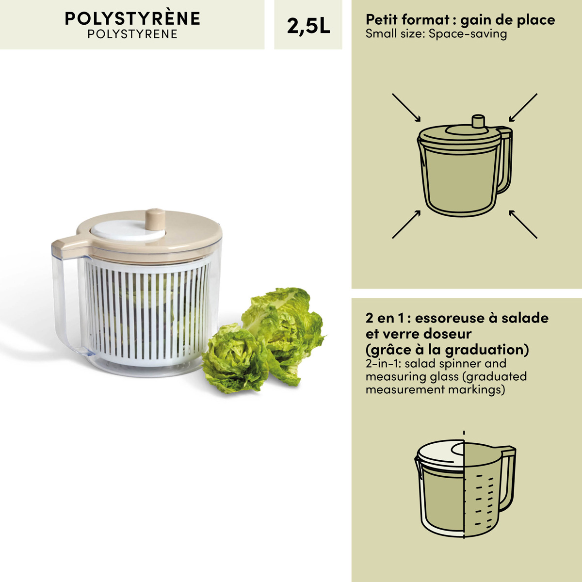 Essoreuse, 2,5l, argile Poly