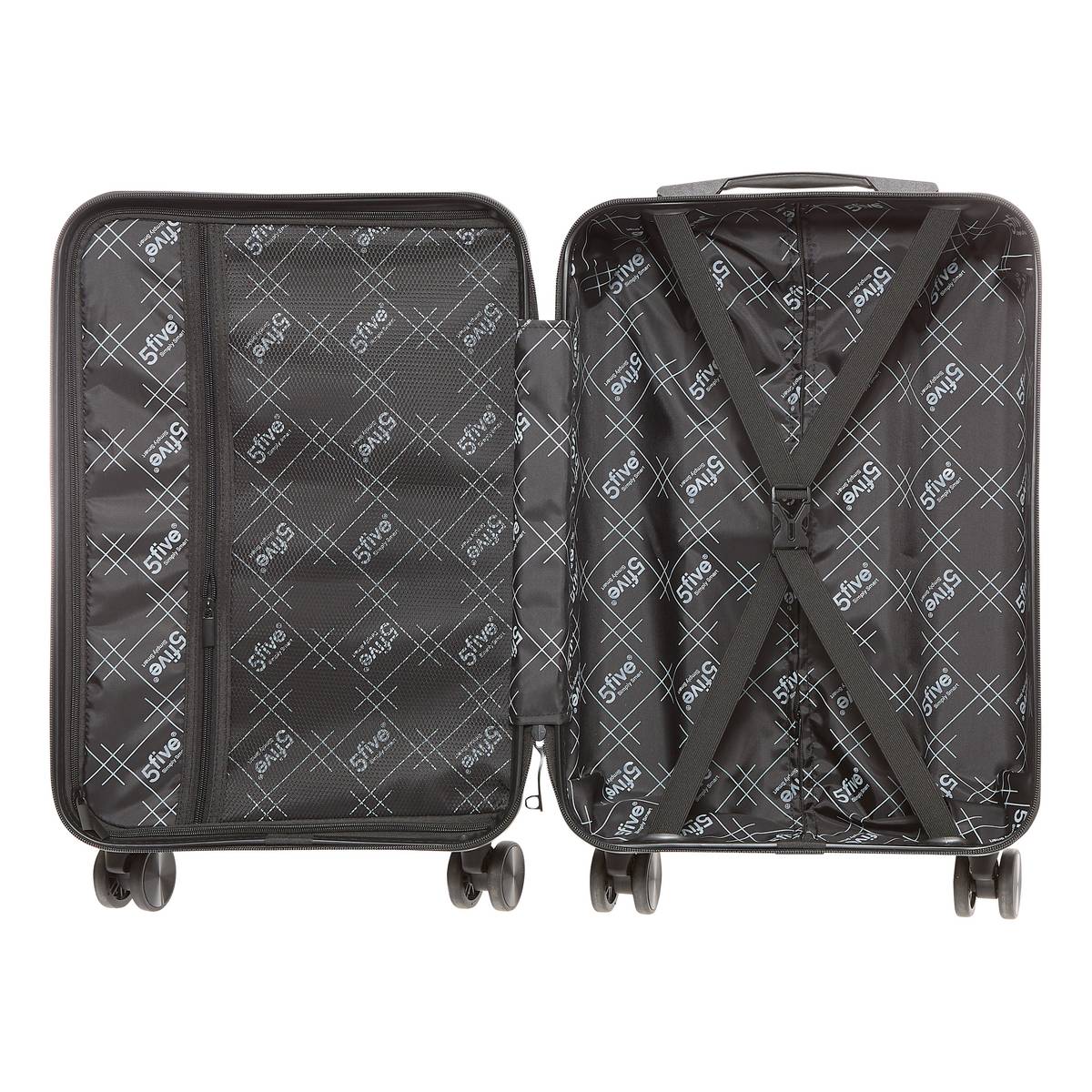 Valise 8 roues, ouverture frontale, 40l, noir