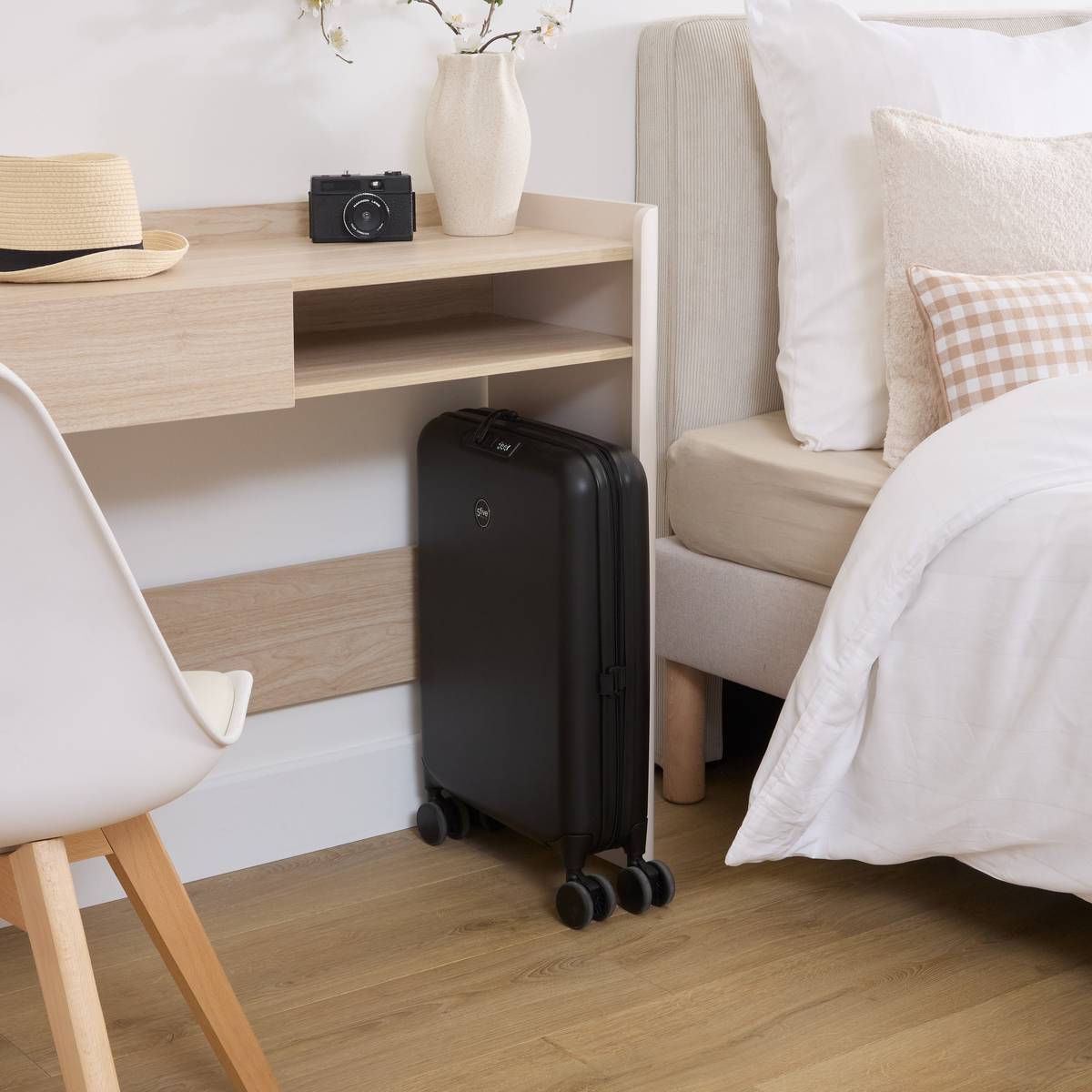 Valise cabine pliable 8 roues, 40l, noir