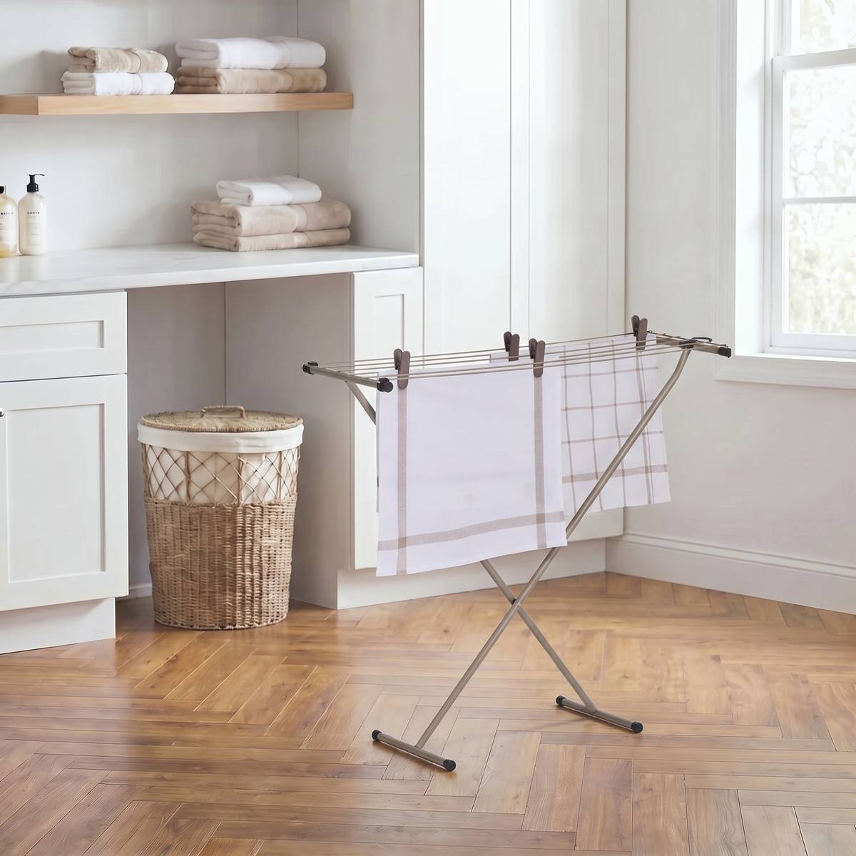 Étendoir à linge accrochable, 6 m d'étendage, beige