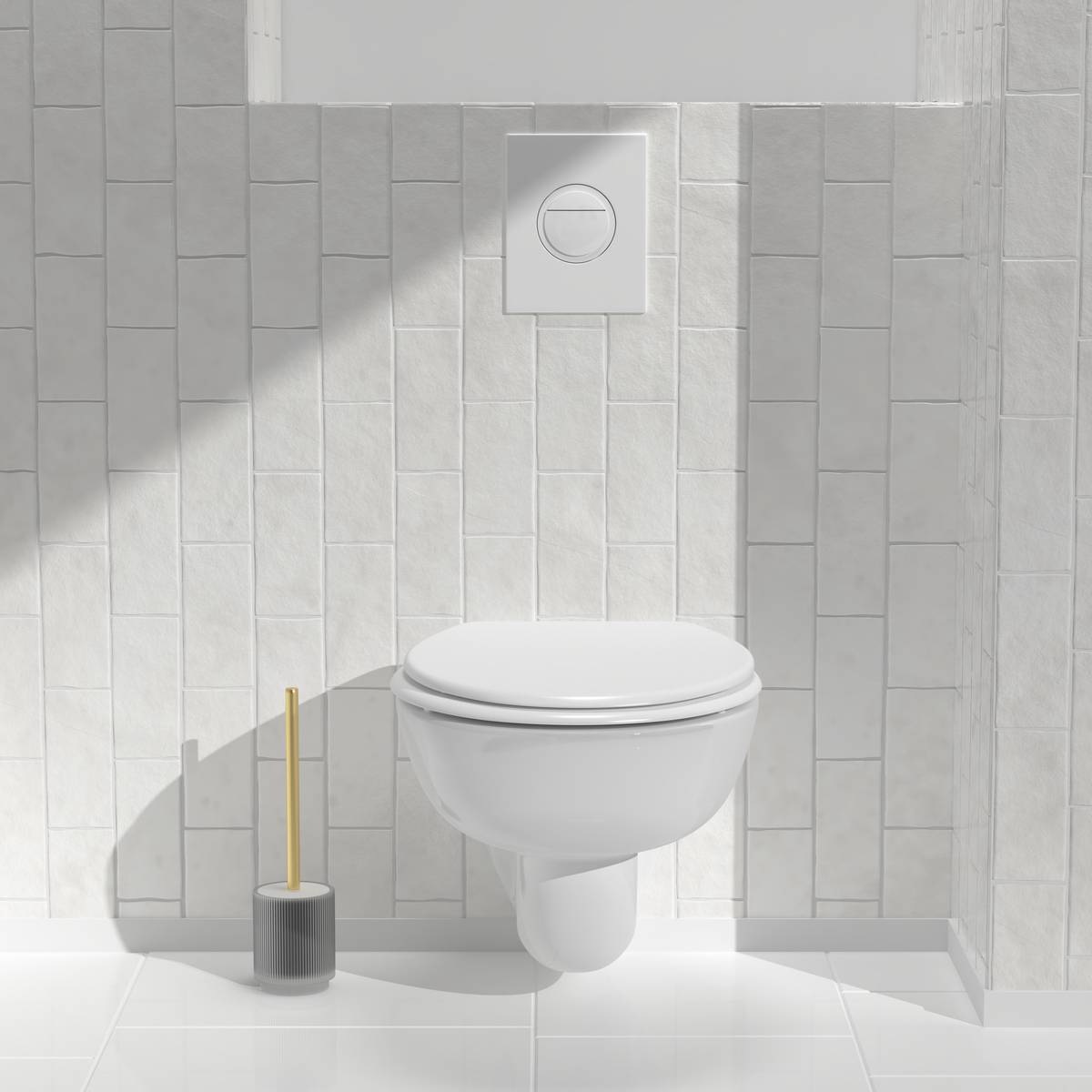 Brosse wc, d.9,5 cm, blanc Solis