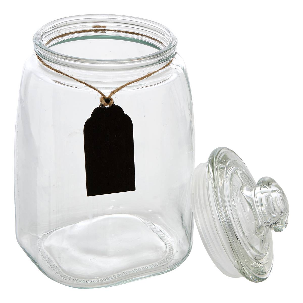 Bonbonnière en verre avec ardoise, 2l, transparent Bonby