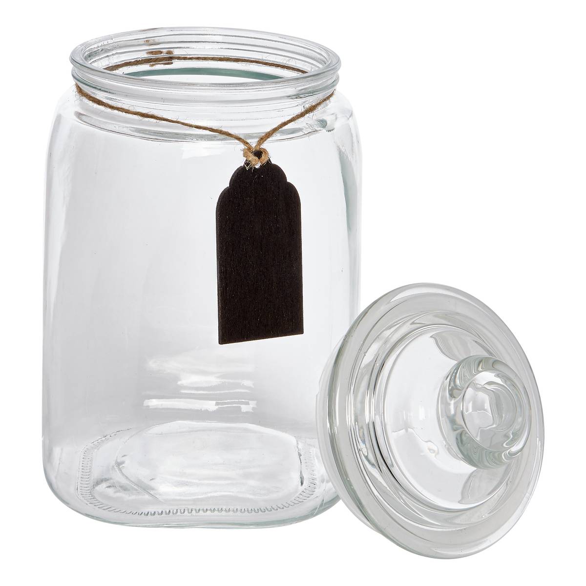 Bonbonnière en verre avec ardoise, 2,8l, transparent Bonby