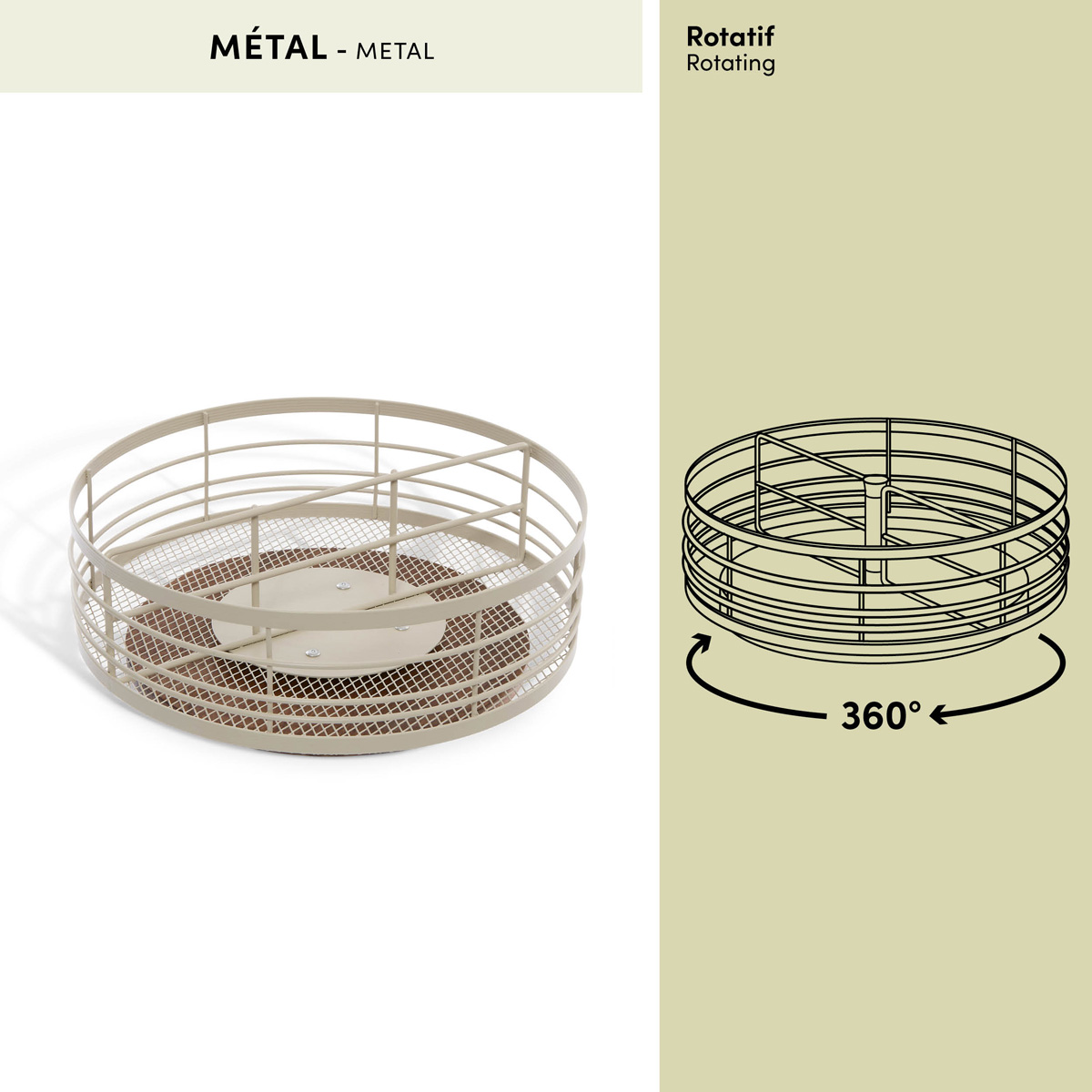 Plateau tournant, d.27,9 cm, argile