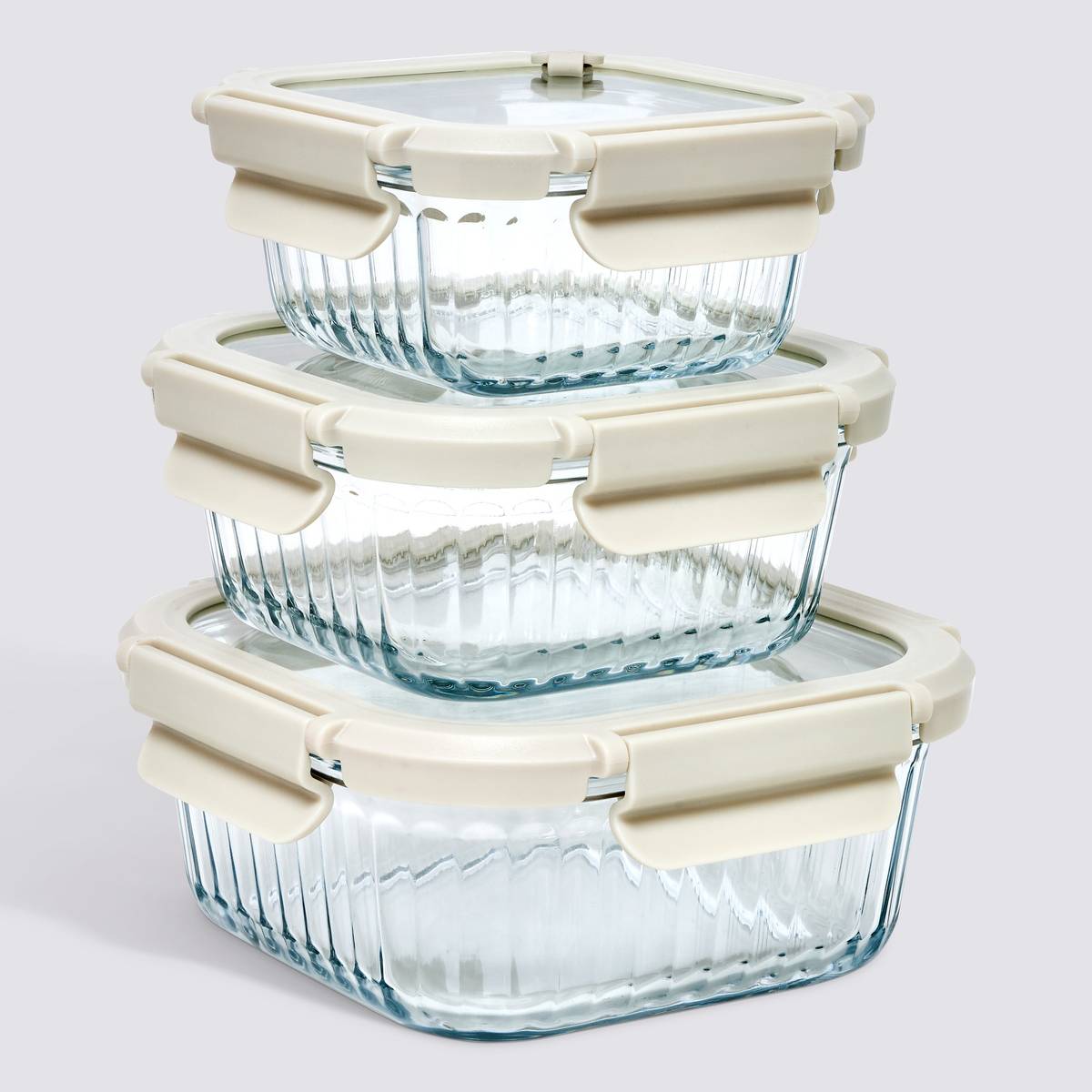 Lot de 3 boîtes de conservation, 3,2/5,2/8l, transparent