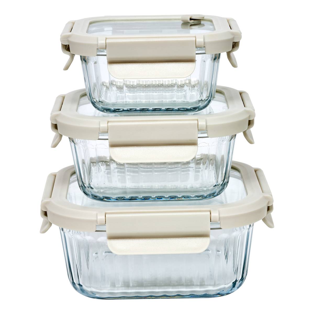 Lot de 3 boîtes de conservation, 3,2/5,2/8l, transparent