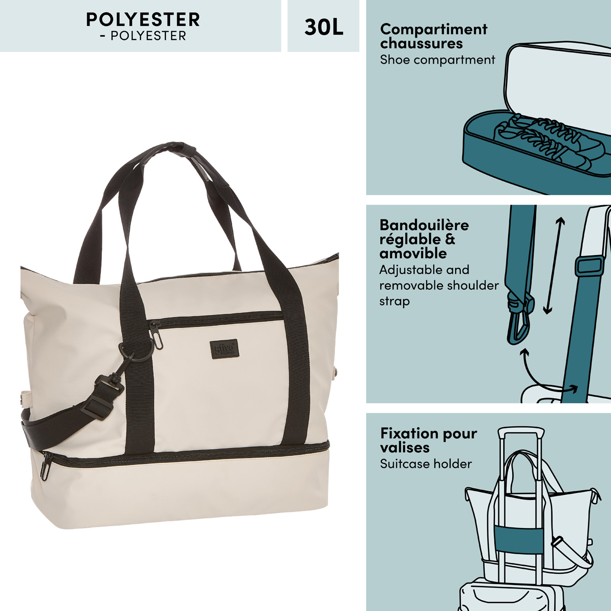 Sac week-end, 32l, argile 