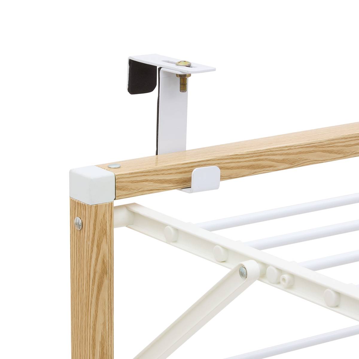 Étendoir à linge de porte, 7 m d'étendage, blanc
