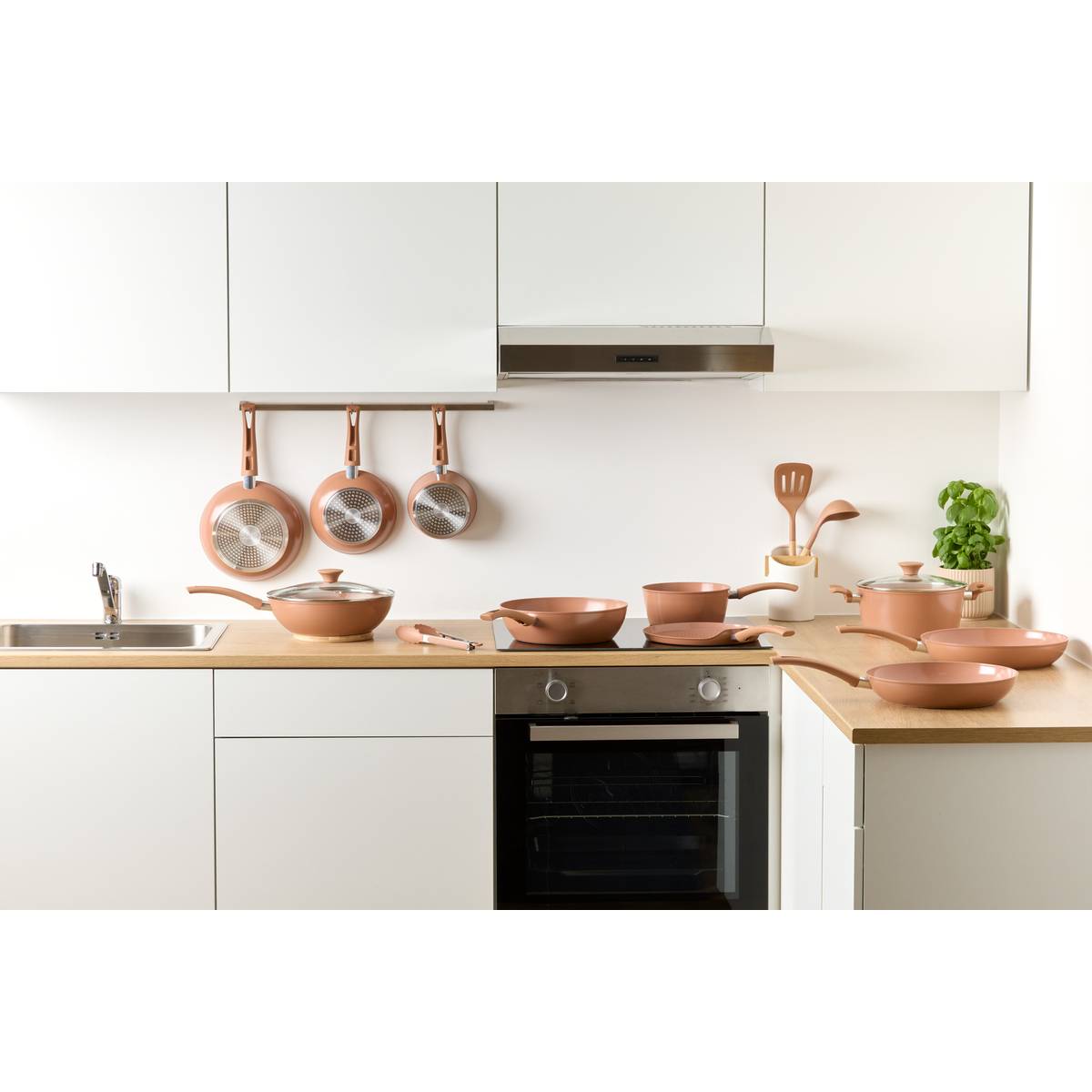 Poêle, d.30 cm, aluminium recyclé, rose blush Harmony