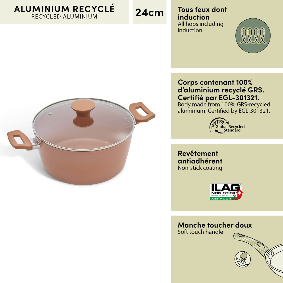 Faitout, d.24 cm, rose blush Harmony