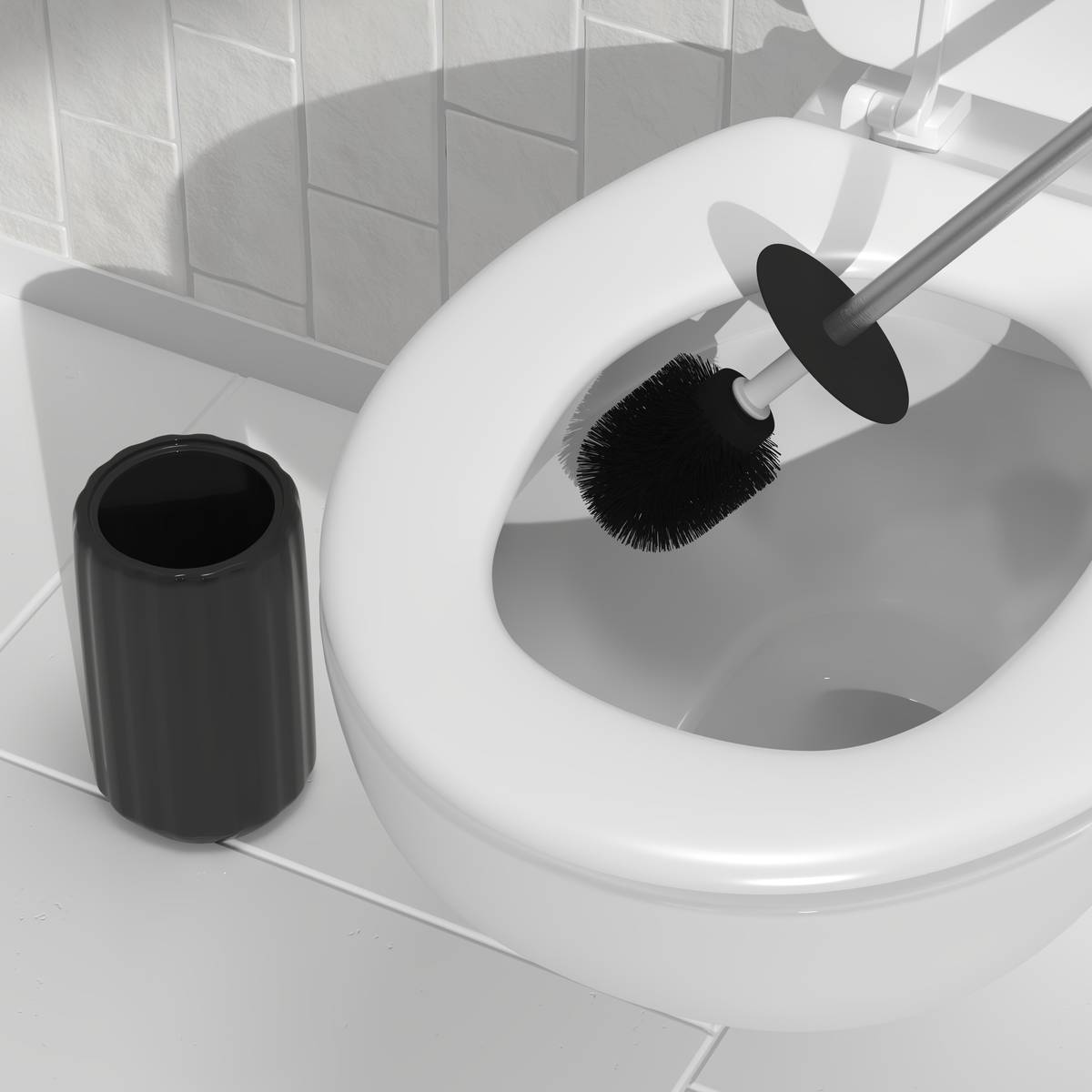 Brosse wc, h.40 cm, noir Colorama