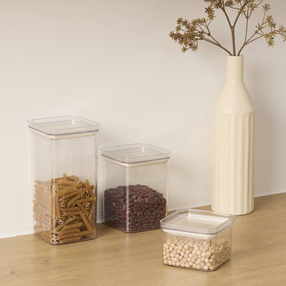 Lot de 3 boîtes de conservation, 0,5/1/1,5l, transparent