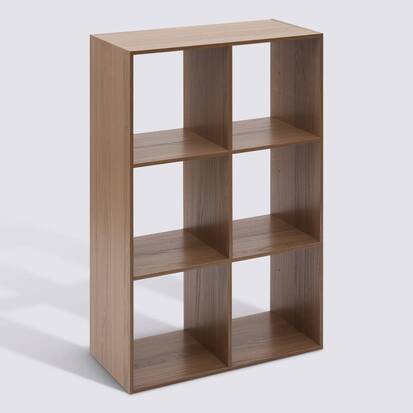 Étagère 6 cases, marron Mix'n modul