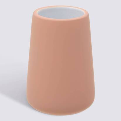 Porte-brosse à dents, d.8,3 x h.11,8 cm, grès, rose blush Colorama