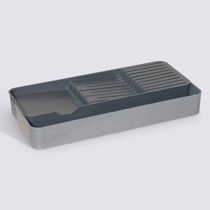 Range-couverts extensible, 4 compartiments, gris Neo