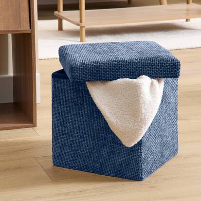 Pouf pliant, 31x31 cm, bleu marine Mix'n modul