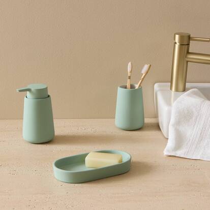 Plateau, 19,3x10,6 cm, grès, vert céladon Colorama