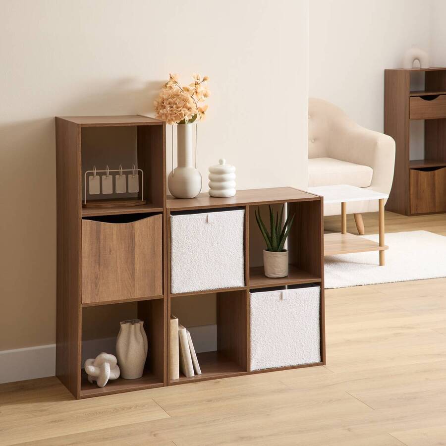 Étagère 3 cases, 34,5x32 cm, marron Mix'n modul