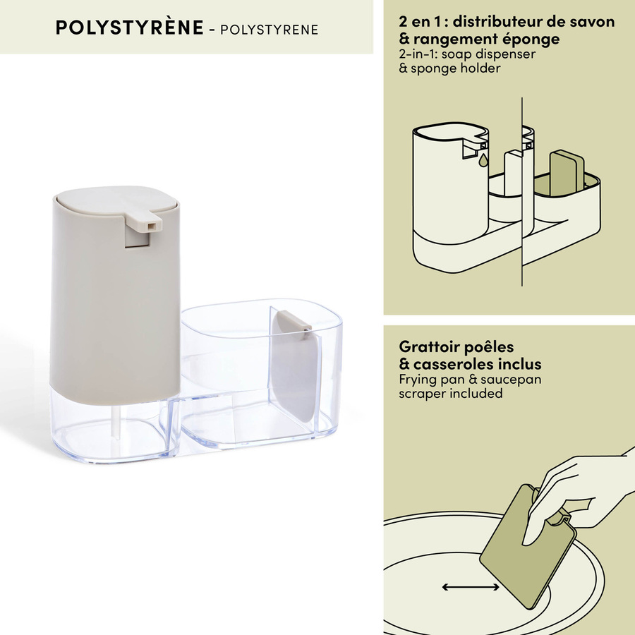 Distributeur de savon, 540ml, argile Poly